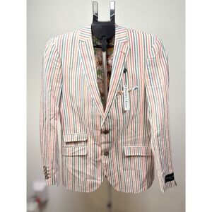 Paisley & Gray Mens‎ Slim Fit Blazer and Pant Set Multi Stripe 38R NWT